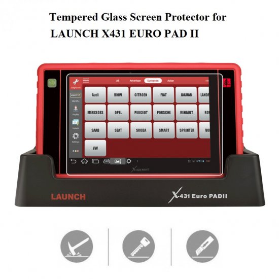 Tempered Glass Screen Protector for LAUNCH X431 EURO PAD II - Click Image to Close